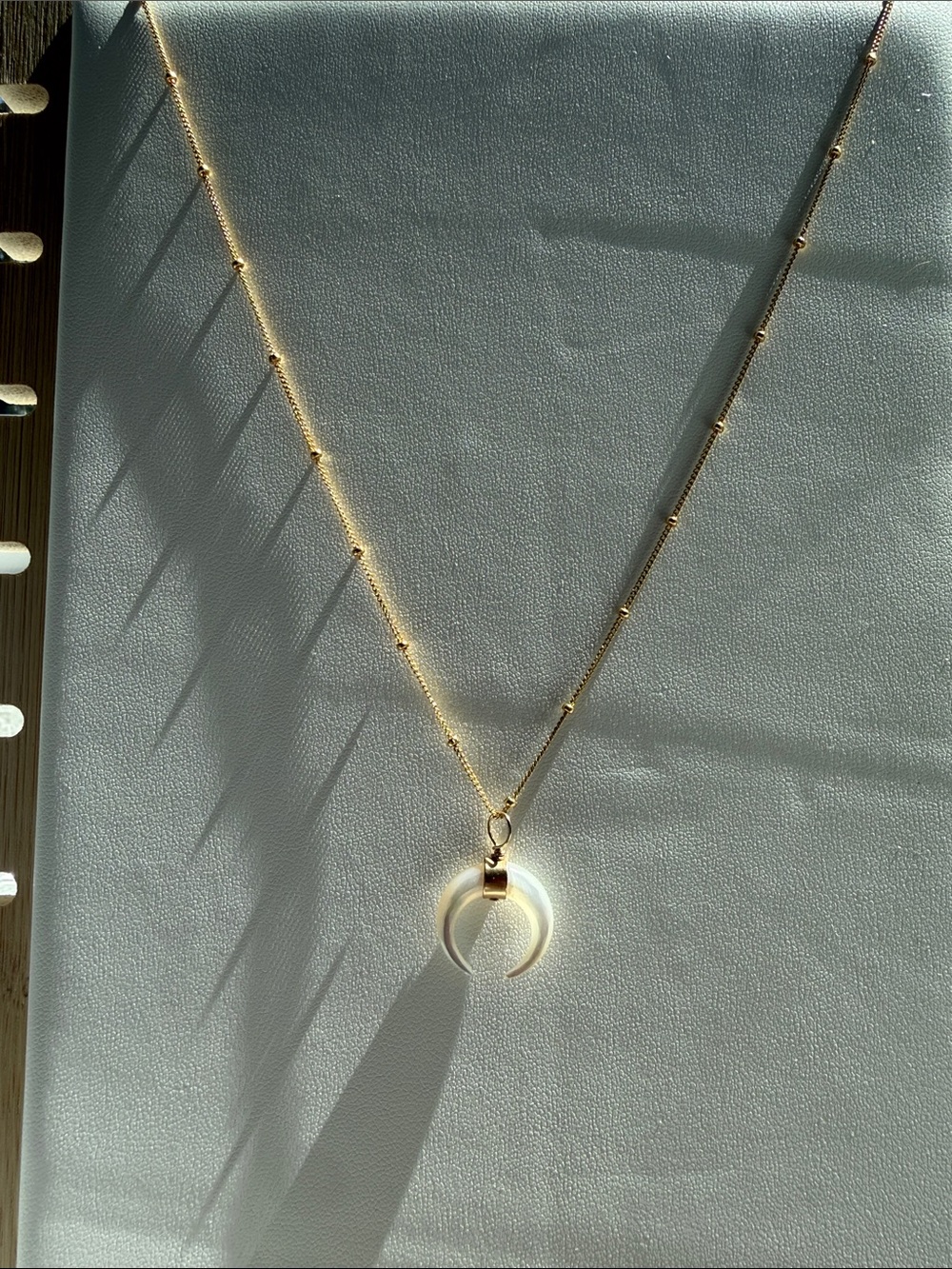 Gold Crescent Pendant Necklace - Women Jewelry